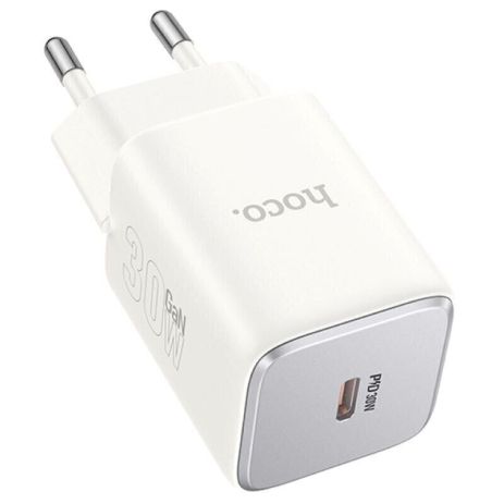 Сетевое Зарядное Устройство Hoco N43 1USB-C PD/QC 30W GAN Белый