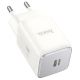 Мережевий зарядний пристрій Hoco N43 1USB-C PD/QC 30W GAN Білий Мережевий зарядний пристрій Hoco N43 1USB-C PD/QC 30W GAN Білий