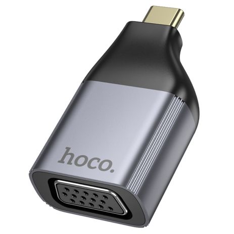 Адаптер перехідник Hoco UA34 Type-C to VGA metal grey