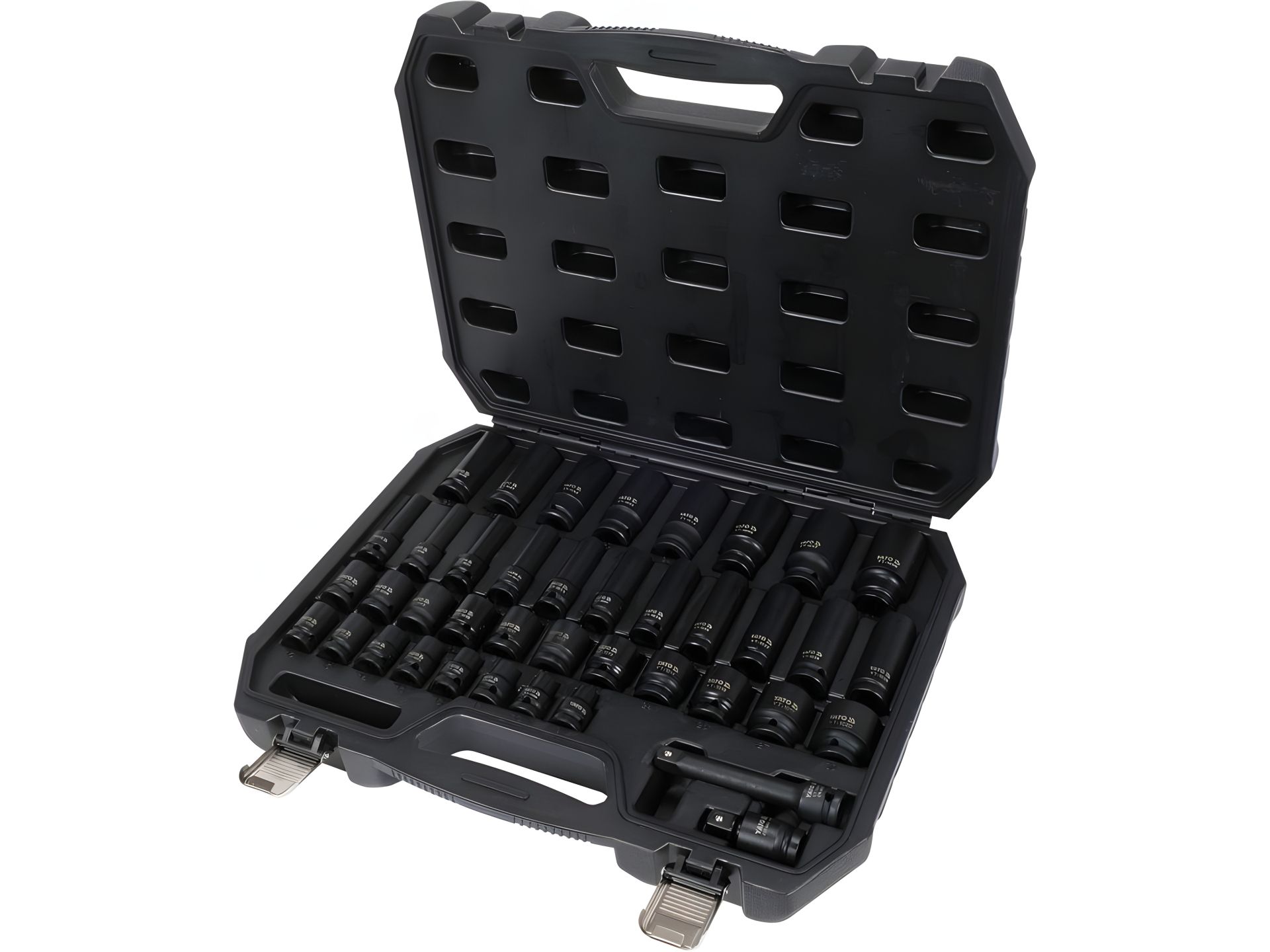 Набір ударних торцевих головок: квадрат-1/2", хрмолібден, 40 шт. Yato YT-10555 Набір ударних торцевих головок: квадрат-1/2", хрмолібден, 40 шт. Yato YT-10555