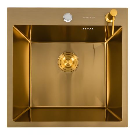 Мийка кухонна Valeso Gold Handmade 50*50 PVD (сифон круглий, 3,0/0,8)