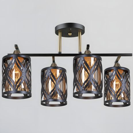 Стельова люстра у вітальню Sirius B N5942/4 BK+COP на 4 плафони Стельова люстра у вітальню Sirius B N5942/4 BK+COP на 4 плафони