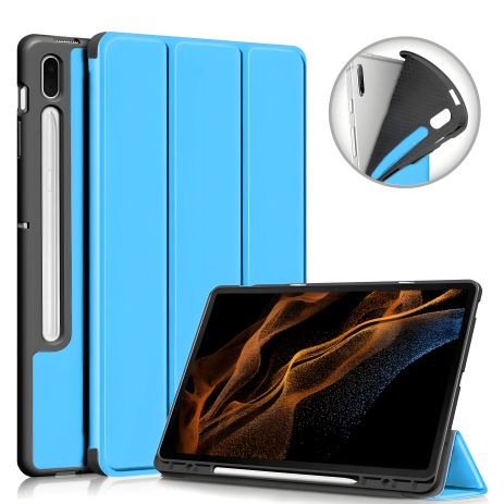 Чохол для Samsung Galaxy Tab S7 FE/S7 Plus/S8 Plus 12.4 Голубий, с держателем GumFold