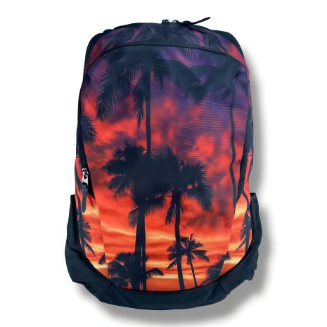Міський рюкзак водовідштовхувальний чорний з принтом пальми з відділенням для ноутбука (до 15.4")