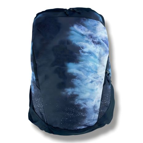 Черный городской рюкзак с водоотталкивающим покрытием и принтом океана, отделение для ноутбука до 15.4 дюйма