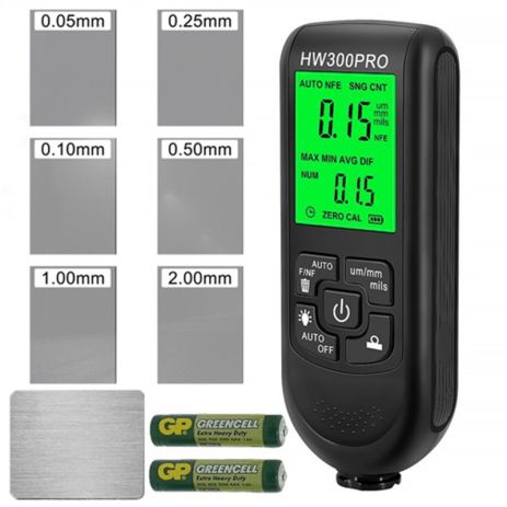 Товщиномір фарби для авто в діапазоні 0-2000 мкм Nectronix HW300pro, чорний Товщиномір фарби для авто в діапазоні 0-2000 мкм Nectronix HW300pro, чорний