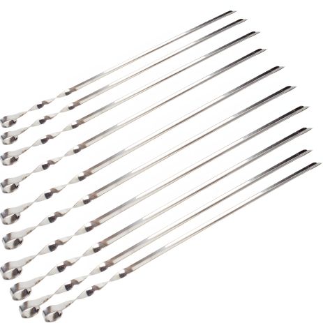 Нержавеющий шампур, уголок 575x10x2мм, 10 шт