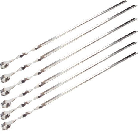 Набор нержавеющих шампуров уголок 575x10x2мм (6 шт.)