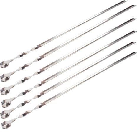 Набор нержавеющих шампуров уголок 575x10x2мм (6 шт.)