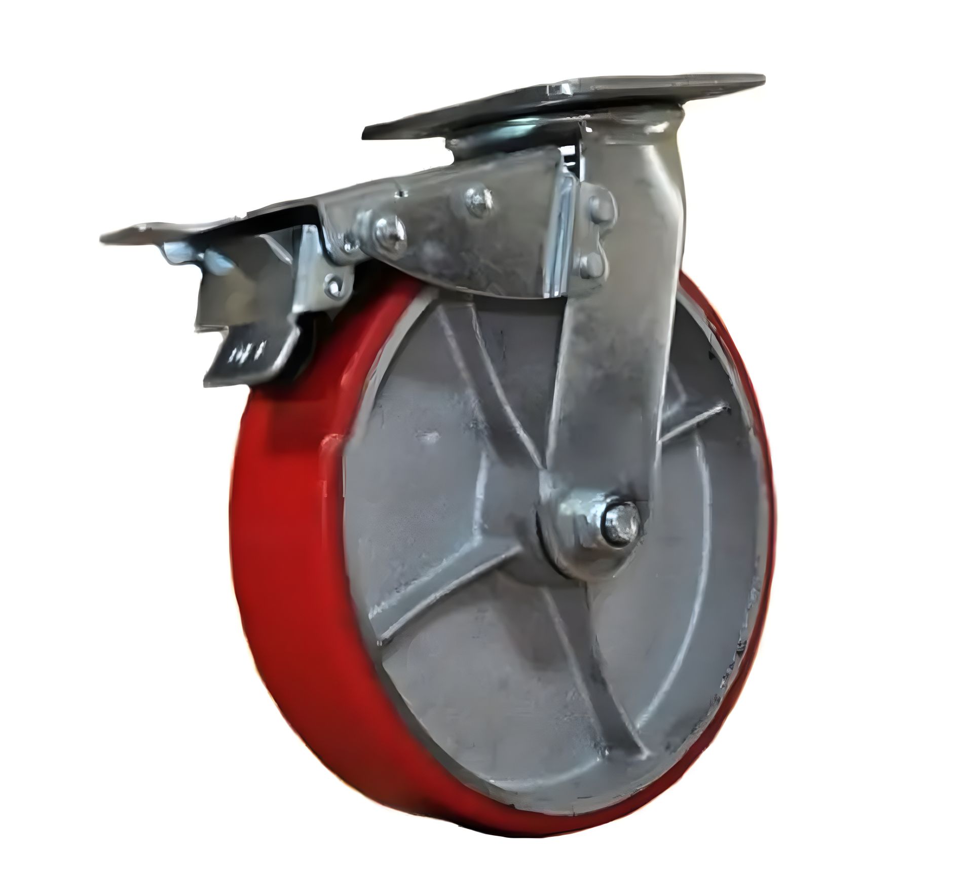 Поворотное колесо SA 200 с тормозом из чугуна/полиуретана 200 мм Поворотное колесо SA 200 с тормозом из чугуна/полиуретана 200 мм