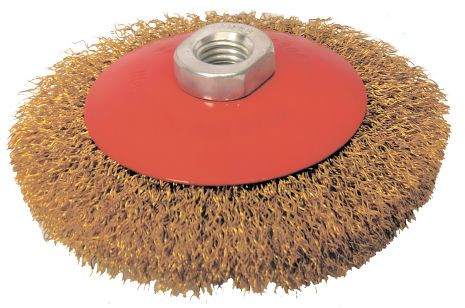 Щітка конусна рифленого дроту з латунованого Ø 125 мм MASTERTOOL М14 19-8112