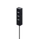 USB-Хаб RS021 4USB 2.0, кнопка, Black