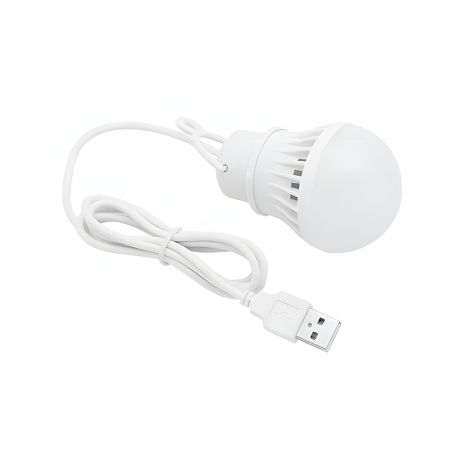 USB-лампочка LED 7W 6500K холодне світло, пластик, білий, довжина 90cm USB-лампочка LED 7W 6500K холодне світло, пластик, білий, довжина 90cm