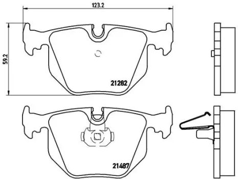 Комплект гальмівних колодок LAND ROVER, ALPINA ROADSTER, BMW Z4, BREMBO (P06020)