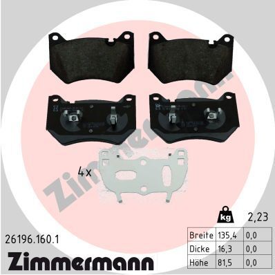 Комплект гальмівних колодок AUDI Q5, ZIMMERMANN (261961601)