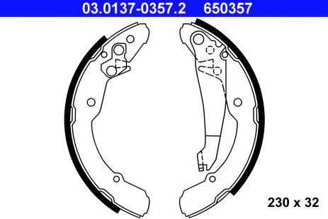 Комплект гальмівних колодок VW CADDY, SKODA OCTAVIA, SEAT INCA, ATE (03013703572) Комплект гальмівних колодок VW CADDY, SKODA OCTAVIA, SEAT INCA, ATE (03013703572)