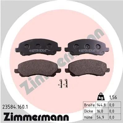 Комплект тормозных колодок PEUGEOT 4008, CITROËN C4, CHRYSLER SEBRING, ZIMMERMANN (235841601)