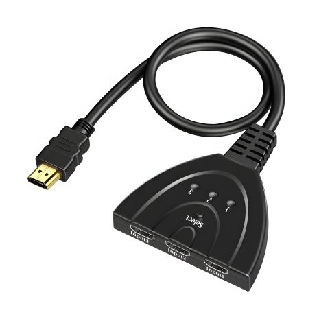 HDMI-світч (перемикач) 3 to 1, 1080p 60Hz, 50cm black HDMI-світч (перемикач) 3 to 1, 1080p 60Hz, 50cm black