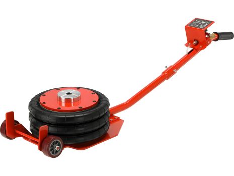 Домкрат пневматический подкатный нагрузки-4 т, пределы подъема-15-50 см, с доп. наставкой 8см. Yato YT-17233