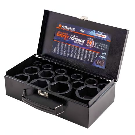 Ударных головок набор 3/4" 14 предметов(17,19,21,22,24,27,30,32,34,35,36,41,46,50) в кейсе FORSAGE F-6141-5MPB Ударных головок набор 3/4" 14 предметов(17,19,21,22,24,27,30,32,34,35,36,41,46,50) в кейсе FORSAGE F-6141-5MPB