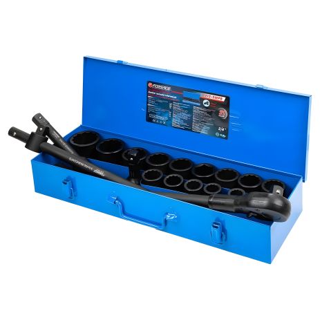 Набор инструментов ударных 3/4", 12гр, 21пр в металл.кейсе FORSAGE F-6212-9MPB Набор инструментов ударных 3/4", 12гр, 21пр в металл.кейсе FORSAGE F-6212-9MPB