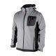 Куртка SOFTSHELL светло-серо/черная, с капюшоном, трехслойная, стрейч 300 GSM 100D, водо-/ветрозащита, 96% полиэстер / 4% эластан, 3 кармана, S INTERTOOL SP-3121