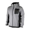Куртка SOFTSHELL тришарова, світло-сіро/чорна, з капюшоном, стрейч 300 GSM 100D, водо-/вітрозахист, 96% поліестер / 4% еластан, 3 кишені, XXXL INTERTOOL SP-3126