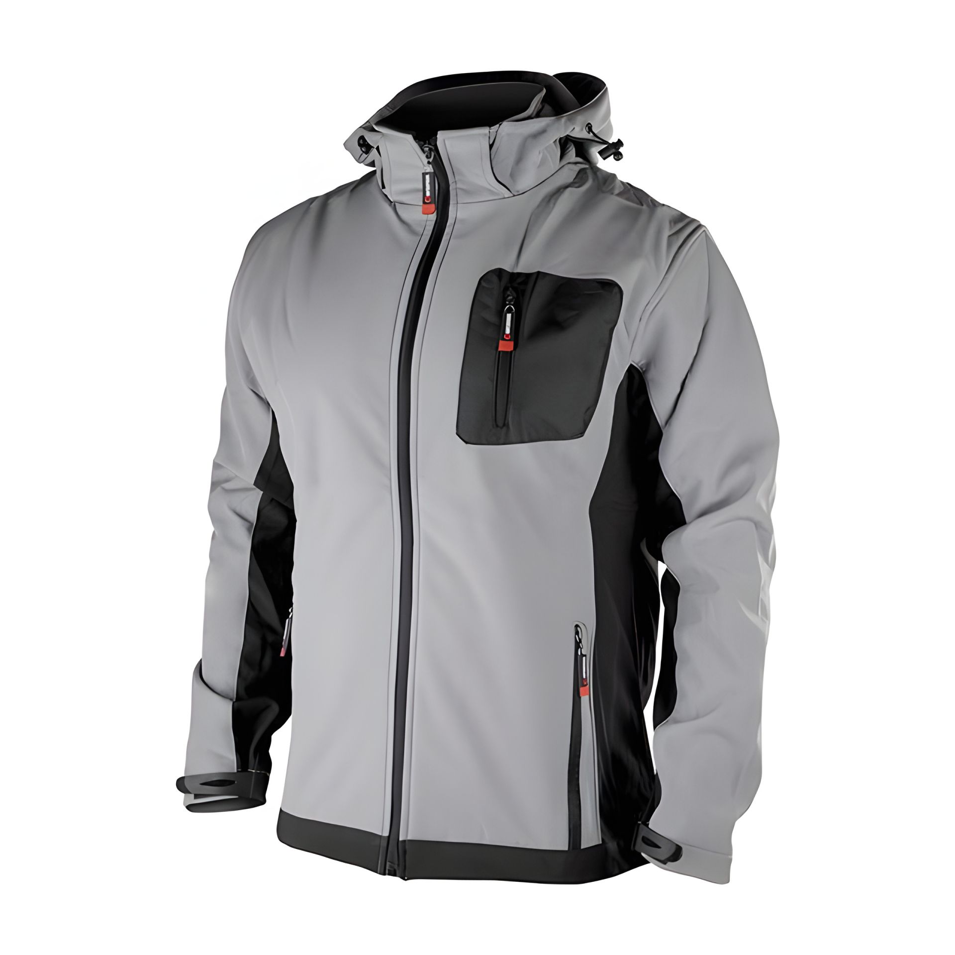 Куртка SOFTSHELL із Капюшоном, Світло-Сіро/Чорна, Тришарова, 300 GSM INTERTOOL SP-3122 Куртка SOFTSHELL із Капюшоном, Світло-Сіро/Чорна, Тришарова, 300 GSM INTERTOOL SP-3122