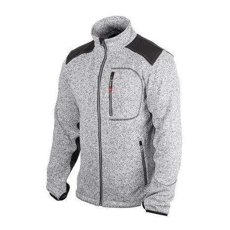 Куртка в'язана SOFTSHELL, сірого кольору з чорними вставками, тканина 100% поліестер 270G, з кишенею на грудях і двома бічними, XXL INTERTOOL SP-3115