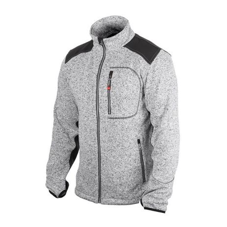 Куртка вязанная SOFTSHELL серого цвета с черными вставками, ткань 100 % полиэстр 270 G,с карманом на груди и двумя боковыми, размер M INTERTOOL SP-3112