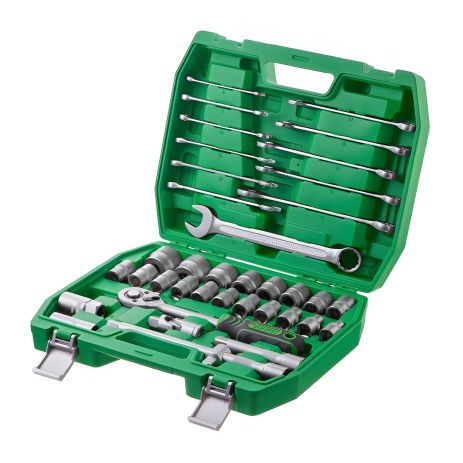 Комплект інструментів INTERTOOL ET-6038SP: 38 од, головки 8-32 мм, ключі 8-22 мм