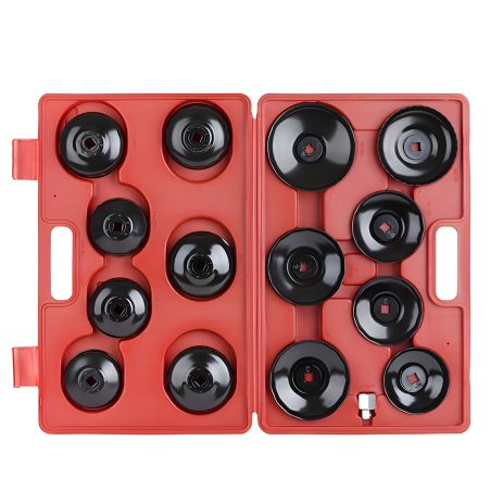 Комплект съемников масляного фильтра (колпачки), 14 шт., Ø 75-100 мм INTERTOOL HT-7204