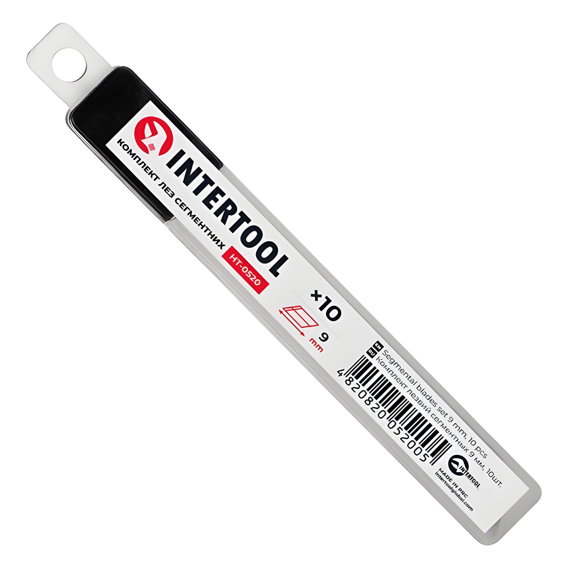 Набор сегментных лезвий, 9 мм, 10 шт. INTERTOOL HT-0520 Набор сегментных лезвий, 9 мм, 10 шт. INTERTOOL HT-0520