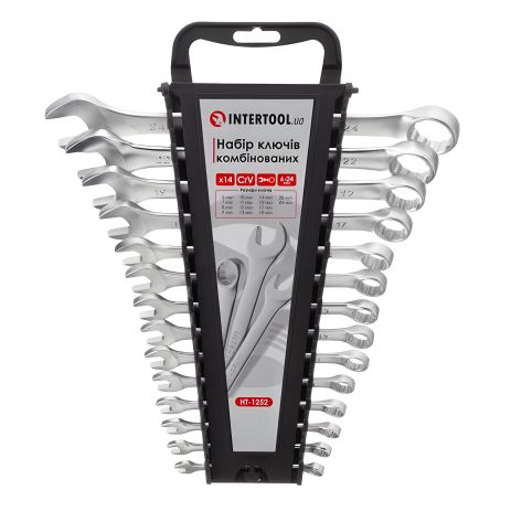 Набор ключей комбинированных, 14 шт., 6-24 мм, Cr-V INTERTOOL HT-1252