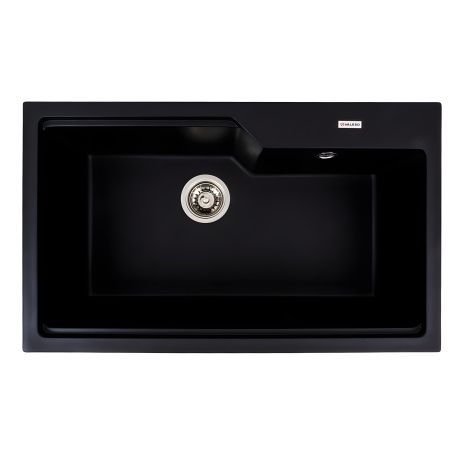 Гранітна мийка для кухні VALESO NIKA 7545 матова Чорний металік - оригінал