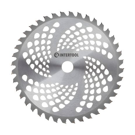 Нож для мотокосы Ø255x25.4 мм, 40T, с твердосплавными напайками INTERTOOL DT-2239