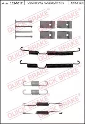 Монтажный к-кт тормозных колодок OPEL AGILA, HYUNDAI i10, HYUNDAI i20, QUICK BRAKE (1050017)