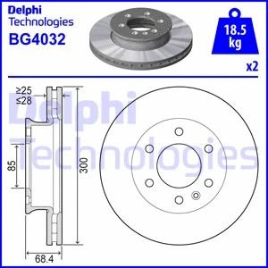 Диск тормозной MERCEDES-BENZ SPRINTER, VW CRAFTER, DELPHI (BG4032)