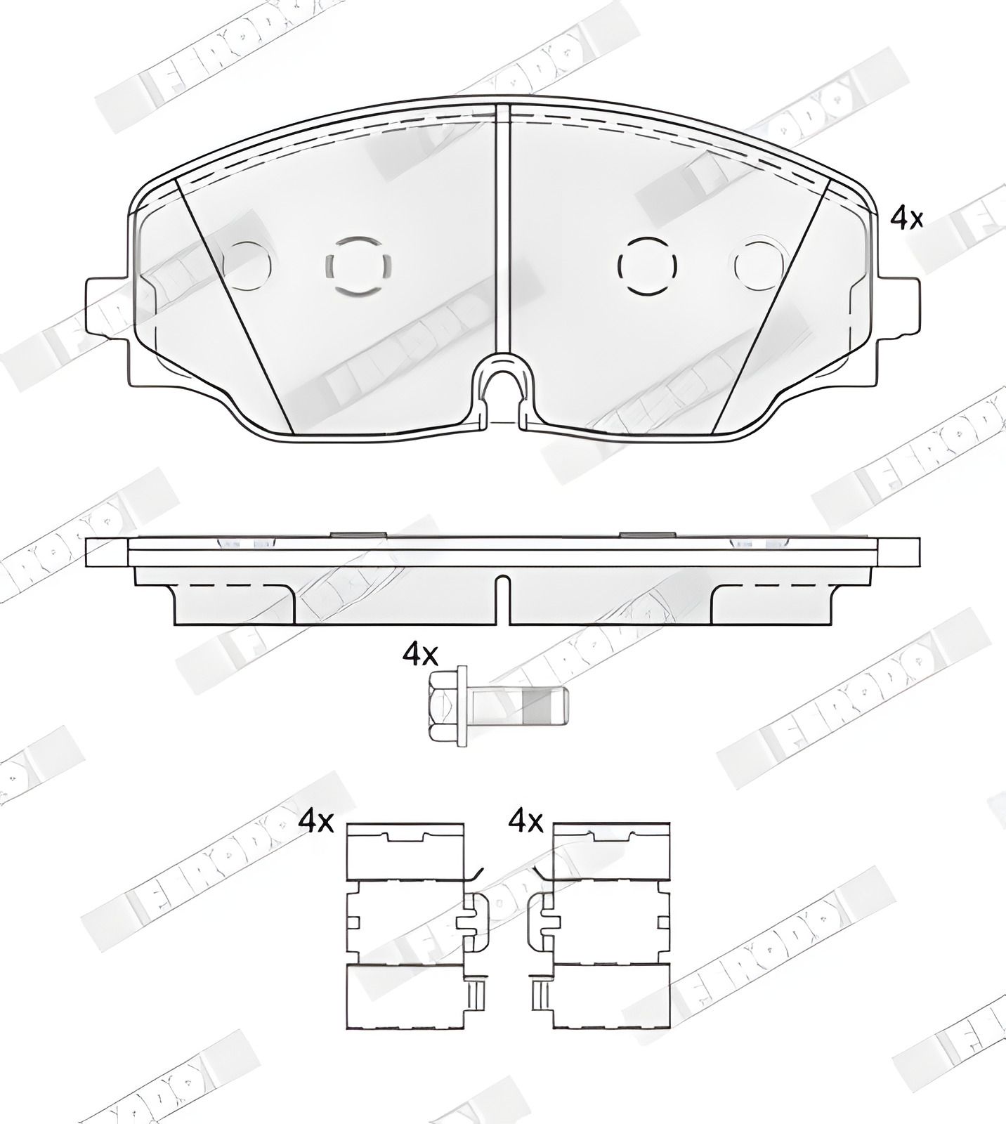 Набор тормозных колодок VW ATLAS, FERODO (FDB5063) Набор тормозных колодок VW ATLAS, FERODO (FDB5063)