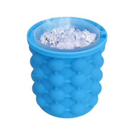 Силіконова форма для льоду із пластиковою чашею Ice Bucket, 12.8x10x14cm, Blue