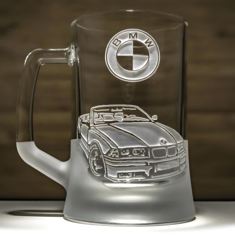 Пивной бокал с гравировкой BMW E36 Series 3 купе кабриолет, SandDecor
