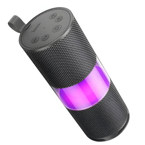 Портативна Bluetooth колонка Hoco HC29 з LED підсвічуванням, BT5.4, 15W, 1800mAh, 3h, FM, TF, USB, TWS, gray Портативна Bluetooth колонка Hoco HC29 з LED підсвічуванням, BT5.4, 15W, 1800mAh, 3h, FM, TF, USB, TWS, gray