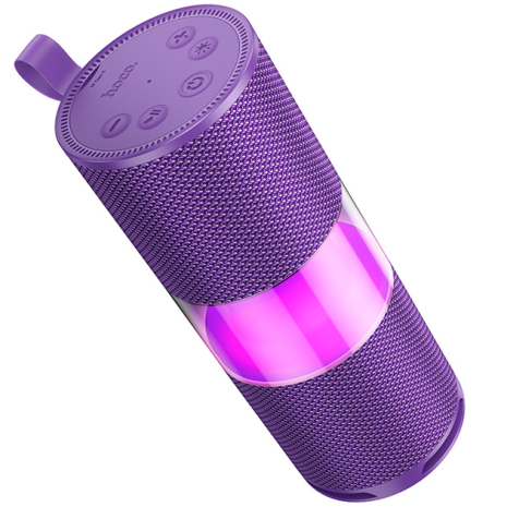 Портативна Bluetooth колонка Hoco HC29 з підсвічуванням LED |BT5.4, TF/FM/TWS, 7.5W*2, 3h| purple Портативна Bluetooth колонка Hoco HC29 з підсвічуванням LED |BT5.4, TF/FM/TWS, 7.5W*2, 3h| purple