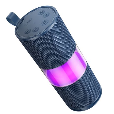 Портативна Bluetooth колонка Hoco HC29 з LED підсвічуванням, BT5.4, 15W, 1800mAh, 3h, FM, TF, USB, TWS, blue