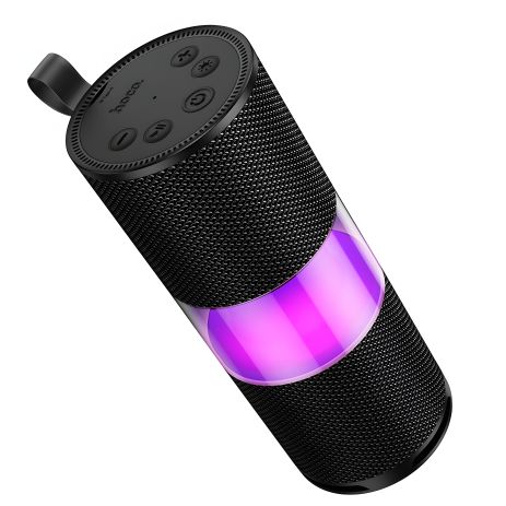 Колонка Bluetooth портативная Hoco HC29 с подсветкой LED |BT5.4, TF/FM/TWS, 7.5W*2, 3h| черная