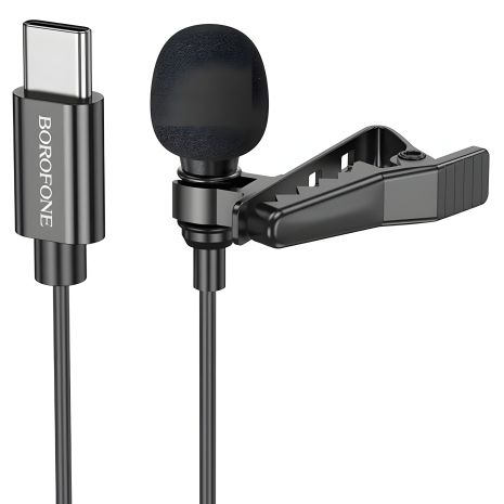 Микрофон Borofone BFK11 Type-C черного цвета Микрофон Borofone BFK11 Type-C черного цвета
