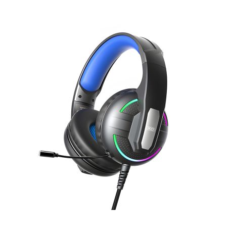 Игровые Наушники XO-GE-09 Static RGB Long Mic Headworn USB+3.5 (with adapter cable) Черный