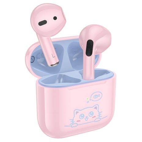 Hoco EW112 детские TWS вкладыши беспроводные наушники розовые