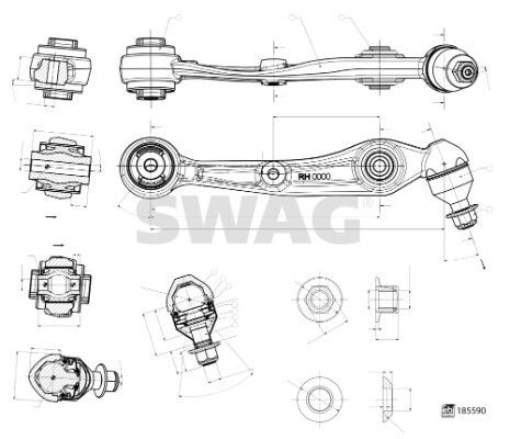 Важіль підвіски BMW iX, BMW X6, BMW X5, SWAG (33109992)