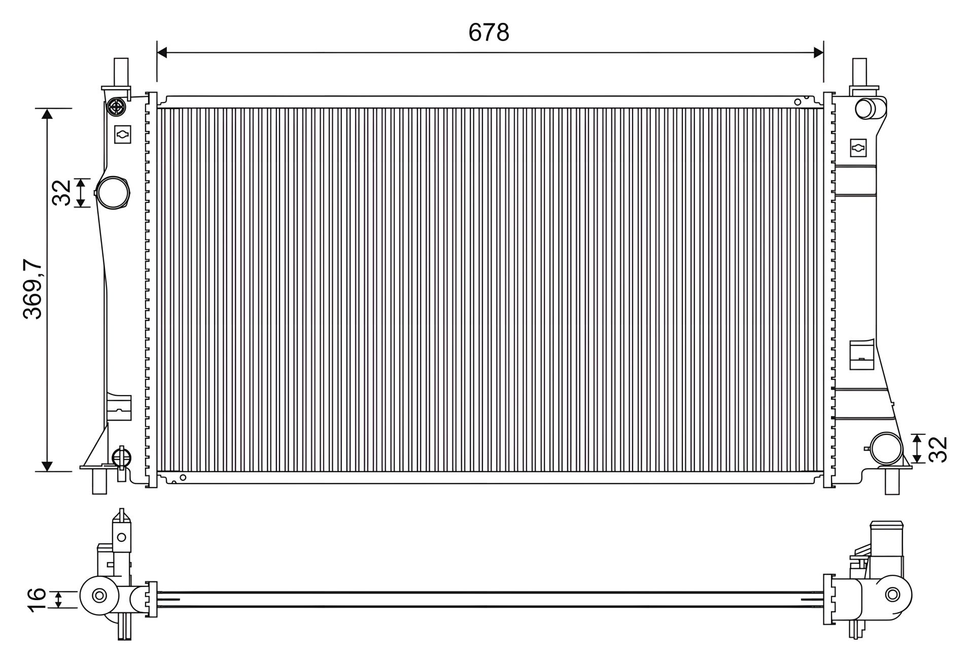 Охолодження радіатор двигуна MAZDA 5, VALEO (701263) Охолодження радіатор двигуна MAZDA 5, VALEO (701263)